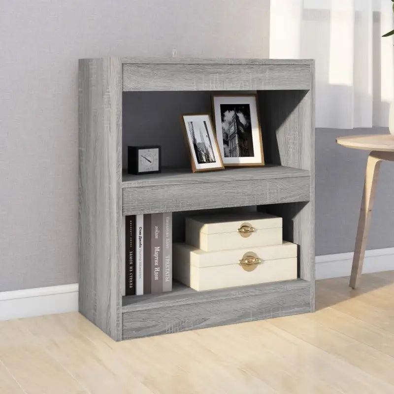 Boekenkast in grijs sonoma voor kamerscherm gebruikt interieur - Grijs sonoma / 1 - Boekenkasten