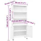 Boekenkast in Industriële Stijl voor Opbergruimte en Decoratie - Wit / 1 - Boekenkasten