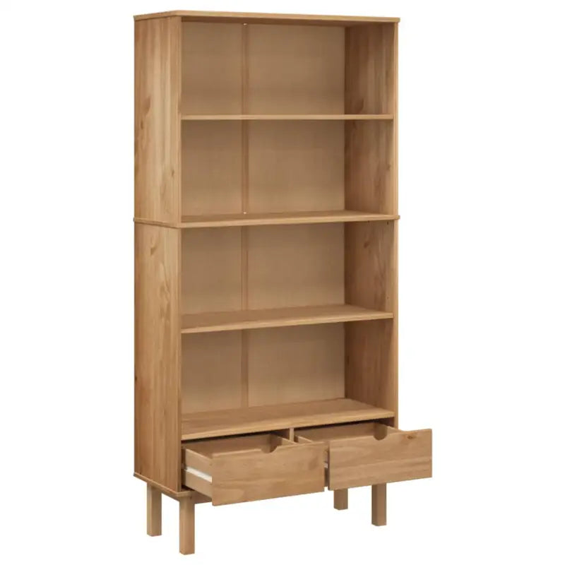 Boekenkast in Scandinavisch ontwerp van massief grenenhout - Bruin / 1 - Boekenkasten