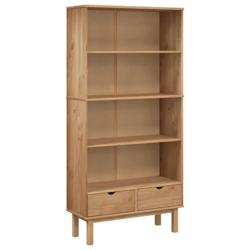 Boekenkast in Scandinavisch ontwerp van massief grenenhout - Bruin / 1 - Boekenkasten
