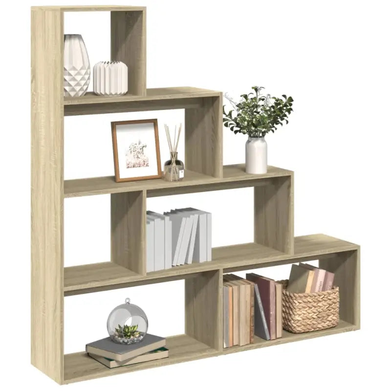 Boekenkast Kamerscherm met 3 lagen van bewerkt hout - Sonoma eiken / 1 / 143.5 cm - Boekenkasten