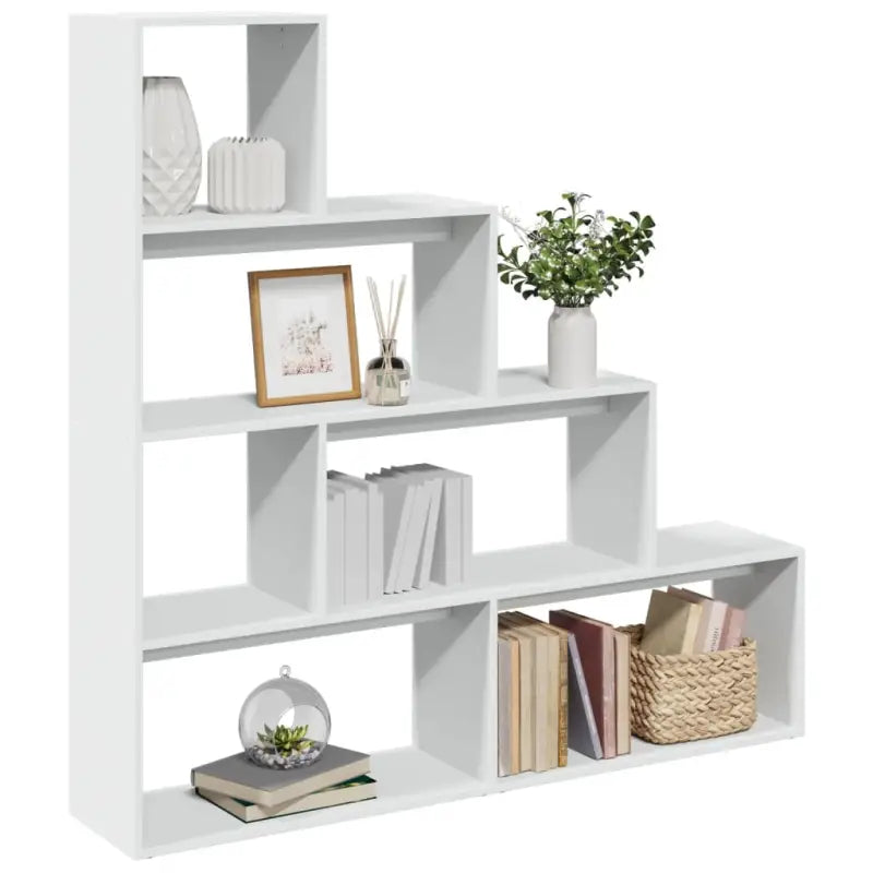 Boekenkast Kamerscherm met 3 lagen van bewerkt hout - Wit / 1 / 143.5 cm - Boekenkasten