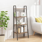 Boekenkast met 5 stalen planken voor extra opslagruimte - Donkerbruin / 1 / 140 cm - Boekenkasten