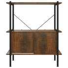 Boekenkast met bewerkt hout en stalen frame voor extra opbergruimte - Donkerbruin / 1 / 92 cm - Boekenkasten