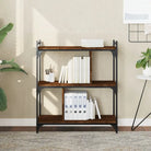 Boekenkast met bewerkt hout en verstelbare poten voor een stijlvol interieur - bruin eikenkleur / 1 / 88 cm