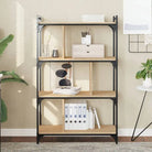 Boekenkast met bewerkt hout en verstelbare poten voor een stijlvol interieur - Sonoma eiken / 1 / 123 cm - Boekenkasten