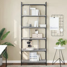 Boekenkast met bewerkt hout en verstelbare poten voor een stijlvol interieur - Grijs sonoma / 1 / 192 cm - Boekenkasten