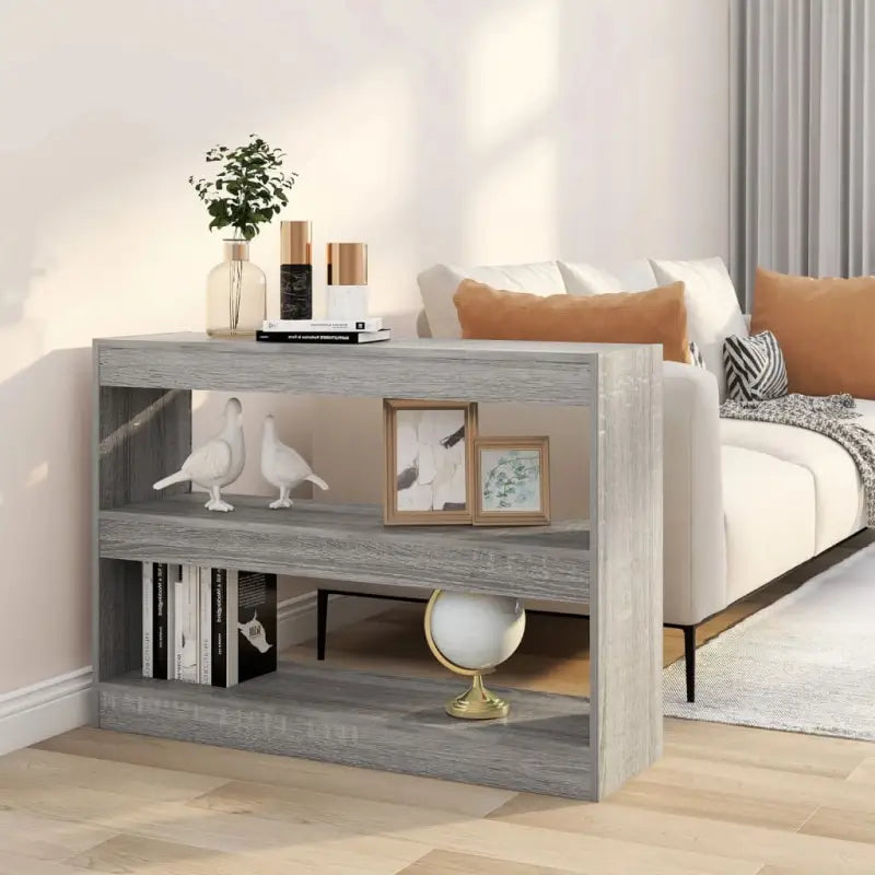 Boekenkast met Kamerscherm Gebruikt voor Decoratie en Opbergruimte - Grijs sonoma / 1 - Boekenkasten