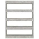 Boekenkast met Kamerscherm Gebruikt voor Een Strak en Klassiek Interieur - Betongrijs / 1 - Boekenkasten