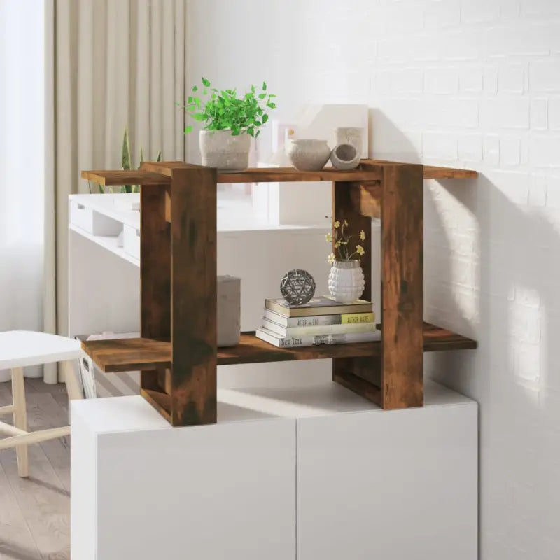 Boekenkast met Kamerscherm Gebruikt voor een Strak Interieur - Gerookt eiken / 1 - Boekenkasten