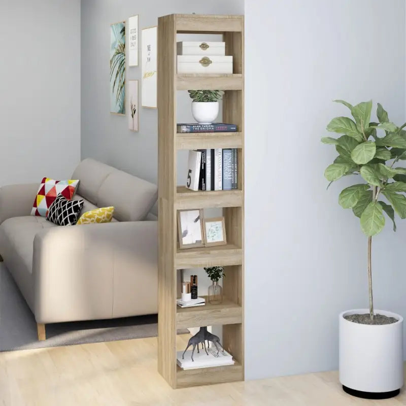 Boekenkast met Kamerscherm Gebruikt voor een Strak Interieur - Sonoma eiken / 1 - Boekenkasten