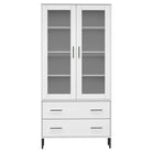 Boekenkast met massief grenenhout en metalen poten voor rustiek interieur - Wit / 1 - Boekenkasten