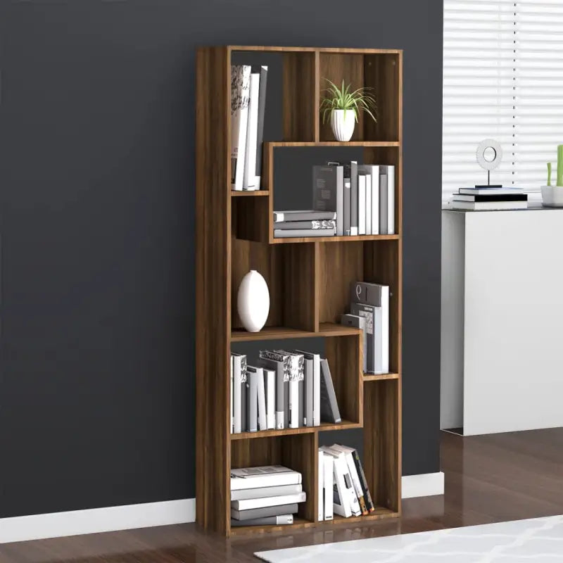 Boekenkast met strak ontwerp van hoogwaardig bewerkt hout - bruin eikenkleur / 1 - Boekenkasten