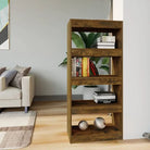 Boekenkast van bewerkt gerookt eiken hout voor kamerscherm gebruikt - Gerookt eiken / 1 - Boekenkasten