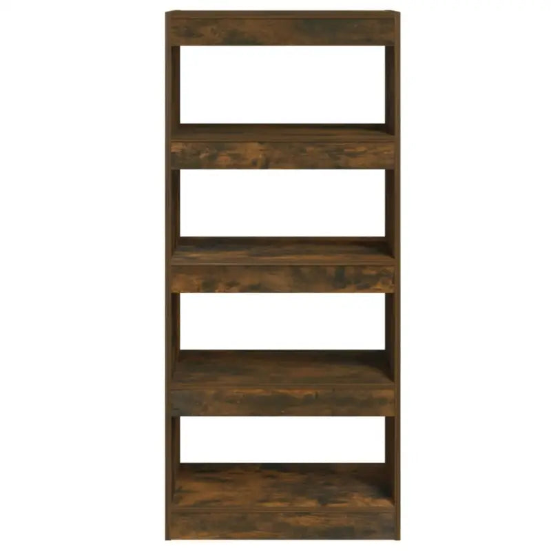 Boekenkast van bewerkt gerookt eiken hout voor kamerscherm gebruikt - Boekenkasten
