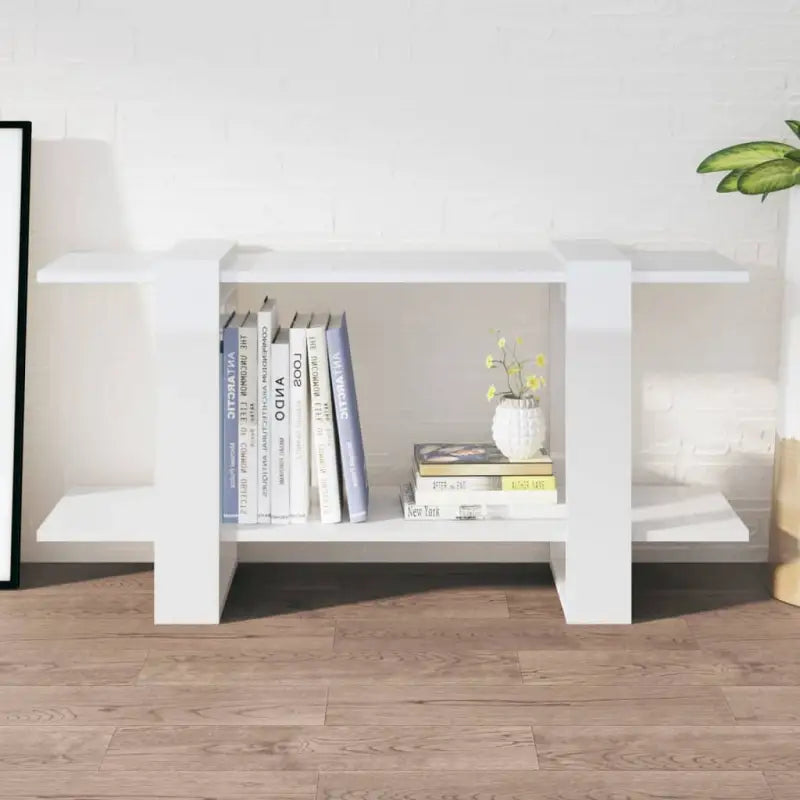 Boekenkast van bewerkt hout in grijs sonoma eiken stijl - Hoogglans wit / 1 - Boekenkasten