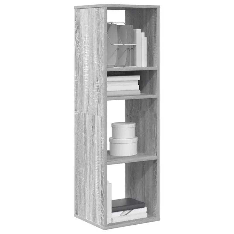 Boekenkast van bewerkt hout in grijs sonoma stijl - Grijs sonoma / 34 x 31 x 112 cm / 1 - Boekenkasten