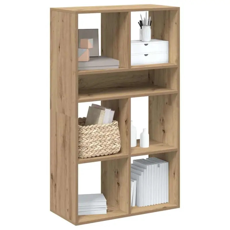 Boekenkast van bewerkt hout in grijs sonoma stijl - artisanaal eikenkleurig / 66 x 31 x 112 cm / 1 - Boekenkasten