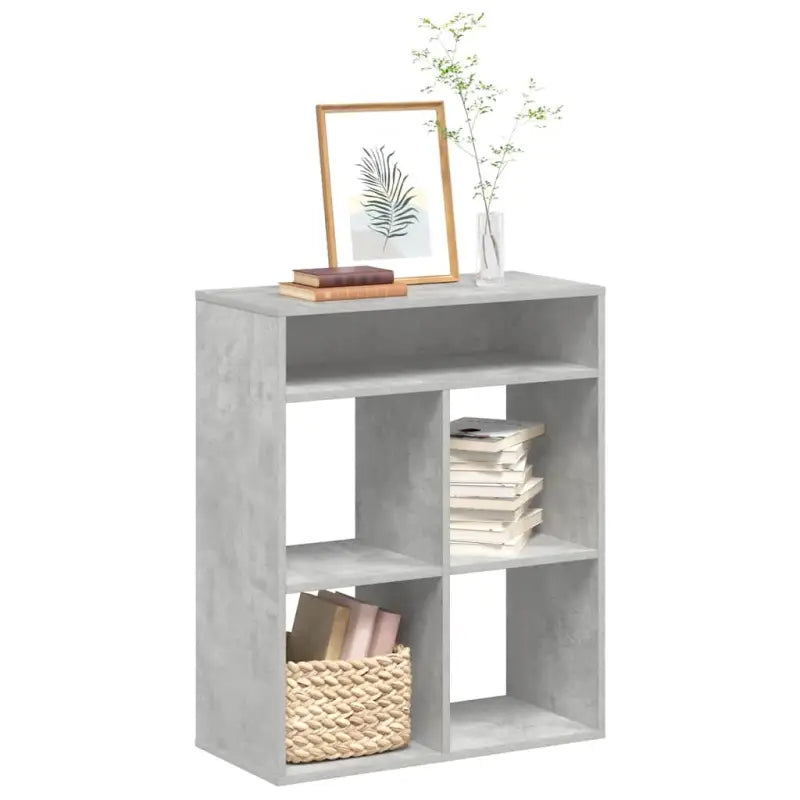 Boekenkast van bewerkt hout in grijs sonoma stijl - Betongrijs / 66 x 31 x 80 cm / 1 - Boekenkasten