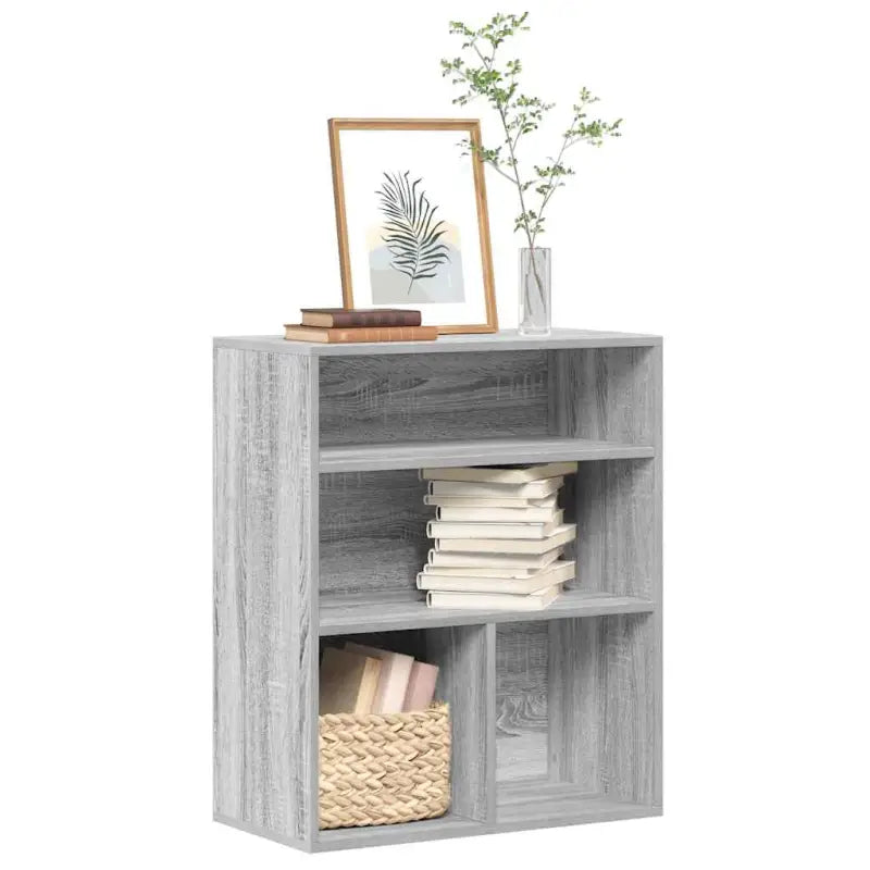 Boekenkast van bewerkt hout in grijs sonoma stijl - Boekenkasten