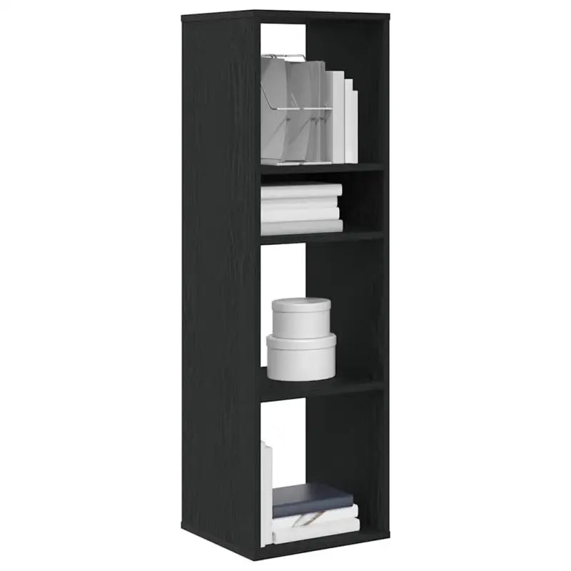 Boekenkast van bewerkt hout in grijs sonoma stijl - Zwart / 34 x 31 x 112 cm / 1 - Boekenkasten