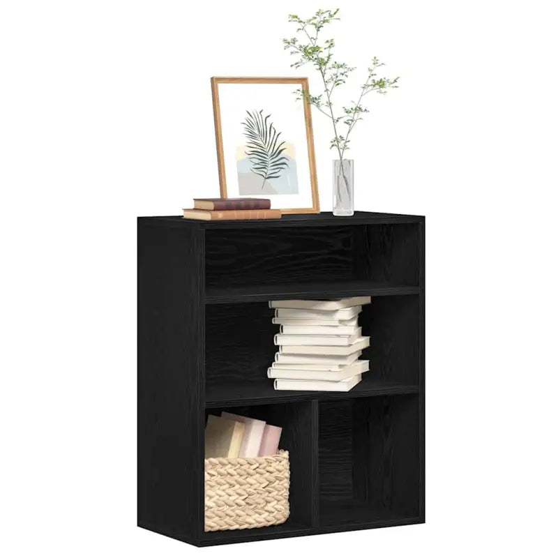 Boekenkast van bewerkt hout in grijs sonoma stijl - Zwart / 60 x 30 x 71.5 cm / 1 - Boekenkasten