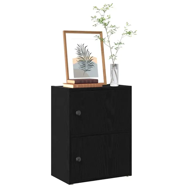 Boekenkast van bewerkt hout in grijs sonoma voor een stijlvolle organisatie - Zwart / 1 / 52 cm - Boekenkasten