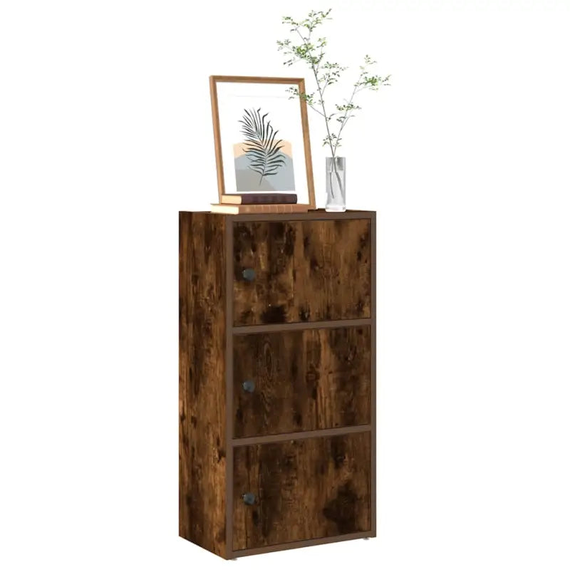 Boekenkast van bewerkt hout in grijs sonoma voor een stijlvolle organisatie - Gerookt eiken / 1 / 77 cm - Boekenkasten