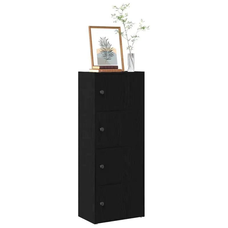 Boekenkast van bewerkt hout in grijs sonoma voor een stijlvolle organisatie - Zwart / 1 / 102 cm - Boekenkasten