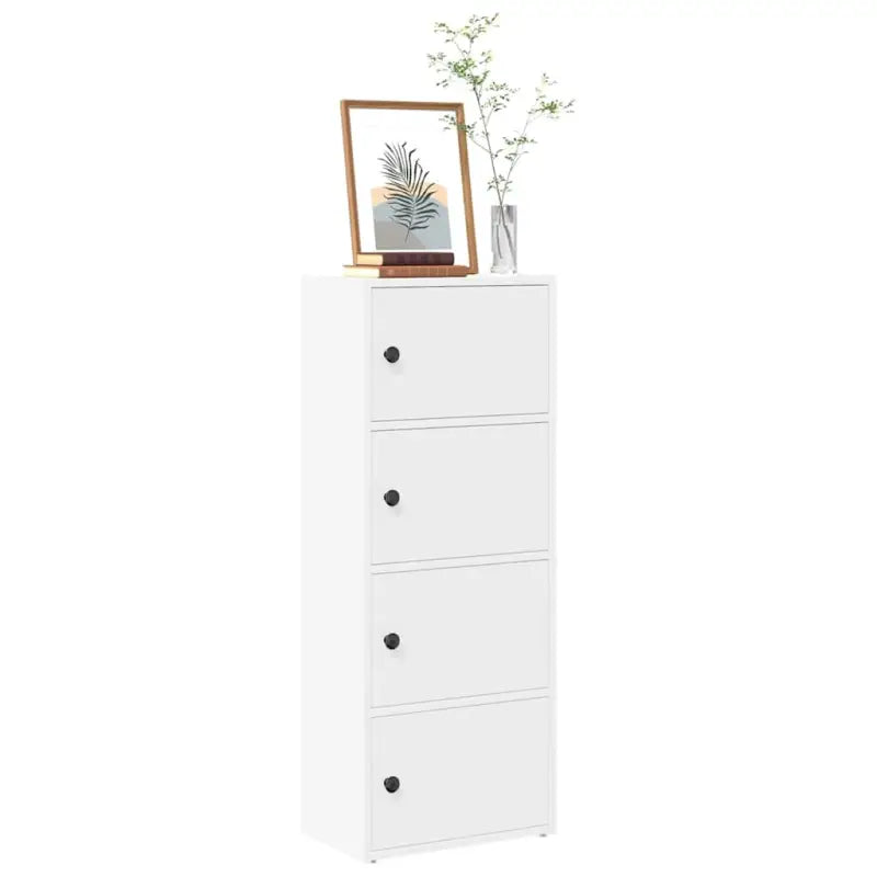 Boekenkast van bewerkt hout in grijs sonoma voor een stijlvolle organisatie - Wit / 1 / 102 cm - Boekenkasten