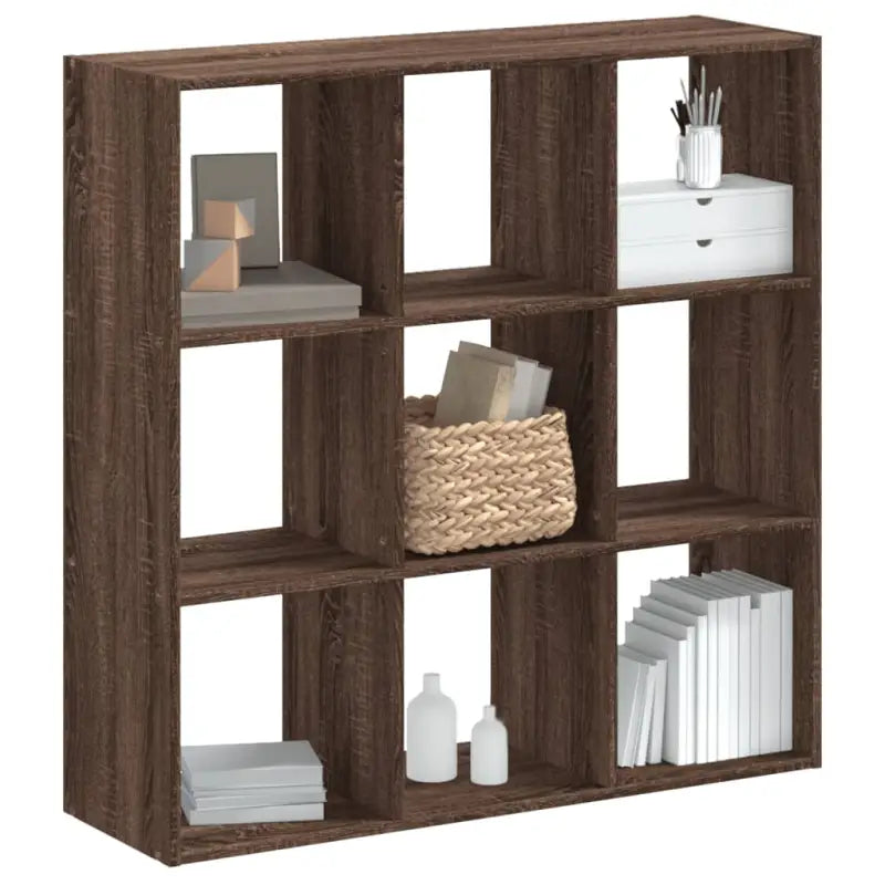 Boekenkast van bewerkt hout in grijs Sonoma voor extra opbergruimte - bruin eikenkleur / 1 / 102 cm - Boekenkasten