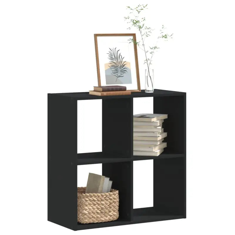 Boekenkast van bewerkt hout in grijs Sonoma voor extra opbergruimte - Zwart / 1 / 68.5 cm - Boekenkasten