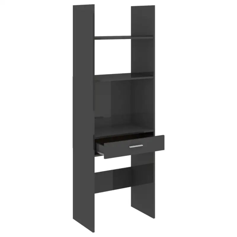 Boekenkast van bewerkt hout in hoogglans grijs voor een moderne uitstraling - Hoogglans grijs / 1 - Boekenkasten