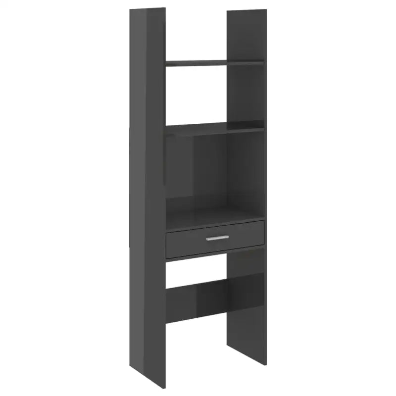 Boekenkast van bewerkt hout in hoogglans grijs voor een moderne uitstraling - Hoogglans grijs / 1 - Boekenkasten