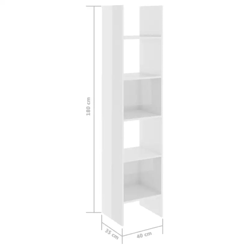 Boekenkast van bewerkt hout in hoogglans wit voor een moderne look - Hoogglans wit / 1 - Boekenkasten