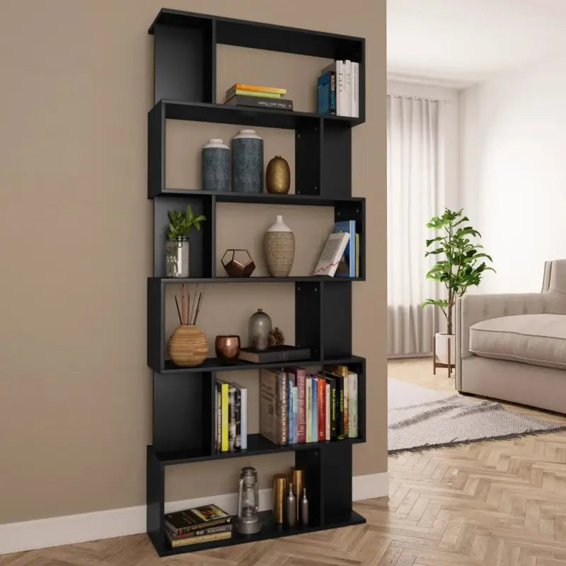 Boekenkast van bewerkt hout in sonoma eiken design - Zwart / 1 - Boekenkasten