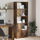 Boekenkast van bewerkt hout met duurzame opbergruimte voor thuis of kantoor - Gerookt eiken / 1 / 70 cm - Boekenkasten