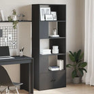 Boekenkast van bewerkt hout met duurzame opbergruimte voor thuis of kantoor - Zwart / 1 / 70 cm - Boekenkasten