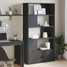 Boekenkast van bewerkt hout met duurzame opbergruimte voor thuis of kantoor - Zwart / 1 / 100 cm - Boekenkasten