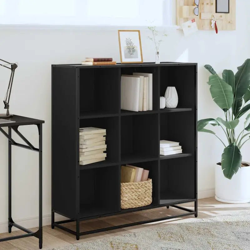 Boekenkast van bewerkt hout met industrieel metalen frame - Boekenkasten