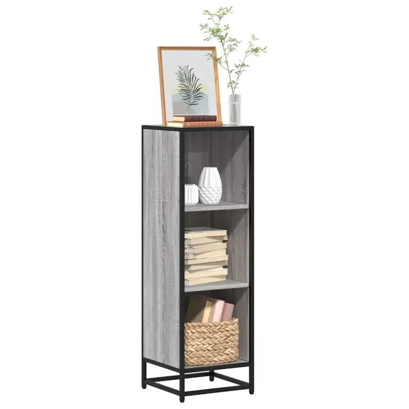 Boekenkast van bewerkt hout met industrieel metalen frame - Grijs sonoma / 33.5 x 33 x 107.5 cm / 1 - Boekenkasten