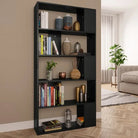 Boekenkast van bewerkt hout met klassiek en strak design - Zwart / 1 - Boekenkasten