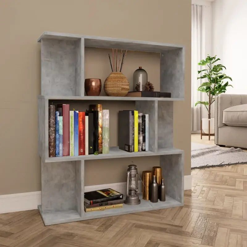 Boekenkast van bewerkt hout met klassiek en strak ontwerp - Betongrijs / 1 - Boekenkasten