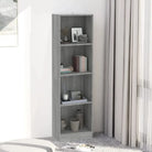 Boekenkast van bewerkt hout met klassiek en strak ontwerp - Grijs sonoma / 40 x 24 x 143 cm / 1 - Boekenkasten
