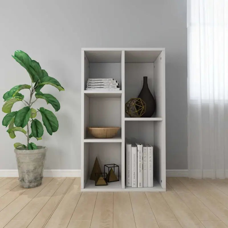 Boekenkast van bewerkt hout met klassiek en strak ontwerp - Hoogglans wit / 1 - Boekenkasten