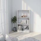 Boekenkast van bewerkt hout met klassiek en strak ontwerp - Wit / 60 x 24 x 109 cm / 1 - Boekenkasten