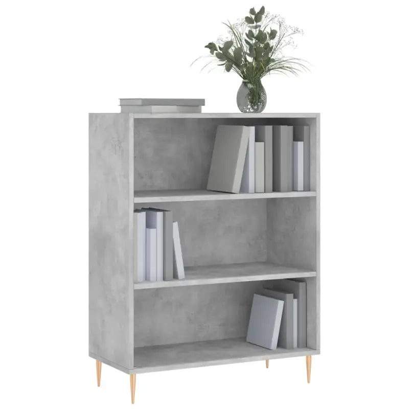 Boekenkast van bewerkt hout met moderne uitstraling en hoge kwaliteit - Betongrijs / 1 - Boekenkasten