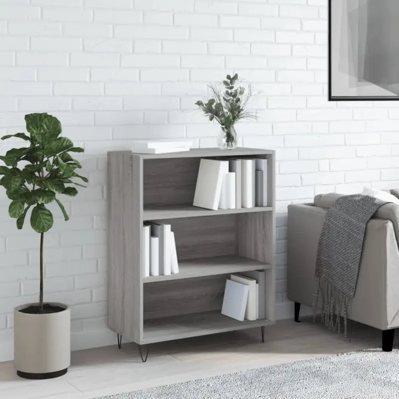 Boekenkast van bewerkt hout met moderne uitstraling - Grijs sonoma / 1 - Boekenkasten