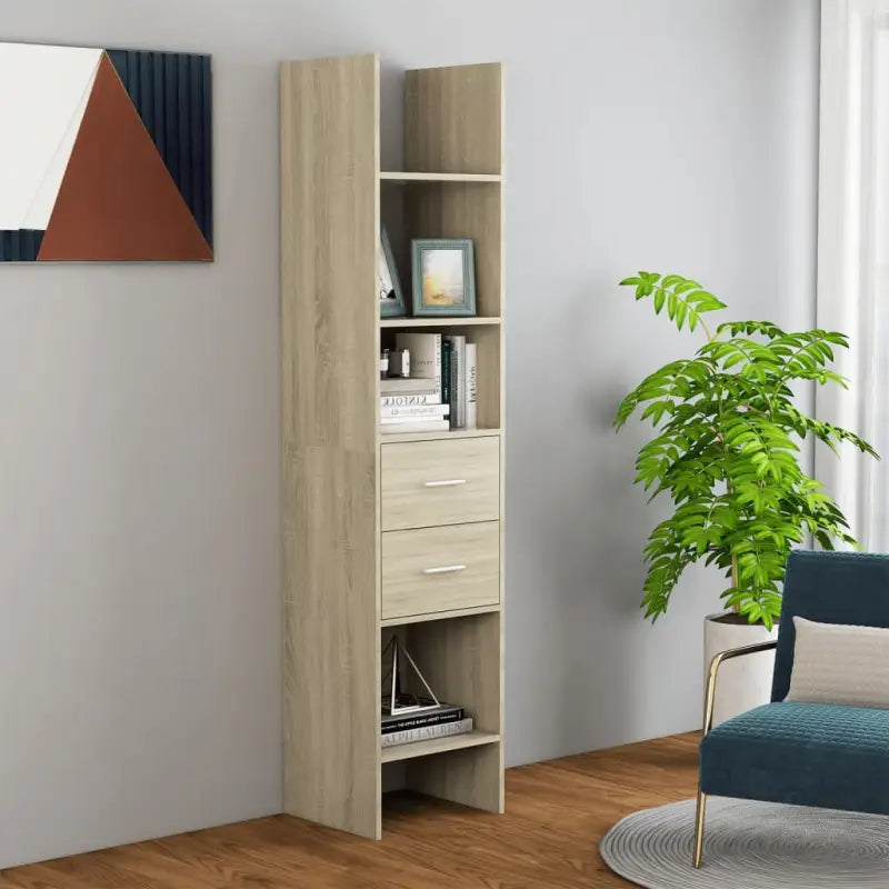 Boekenkast van bewerkt hout met moderne uitstraling - Sonoma eiken / 1 - Boekenkasten