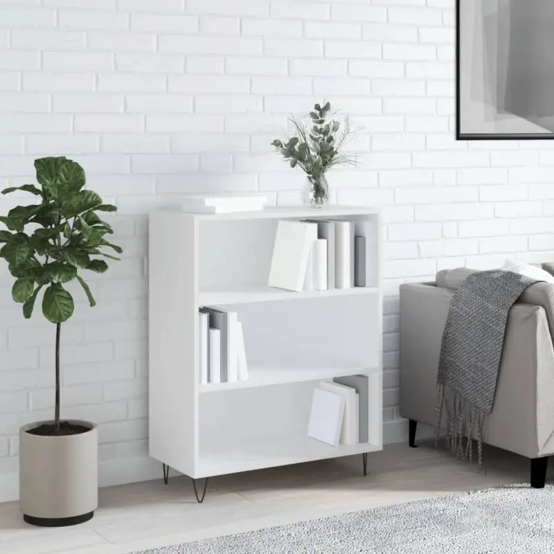 Boekenkast van bewerkt hout met moderne uitstraling - Wit / 1 - Boekenkasten